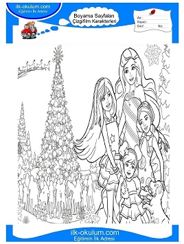 Çocuklar İçin Barbie ve Yeni Yıl Hikayesi Boyama Sayfaları 